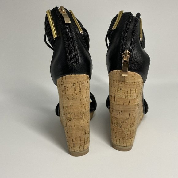 FSJ Women  Platform Cork Wedge High Heel Ankle - Picture 7 of 11